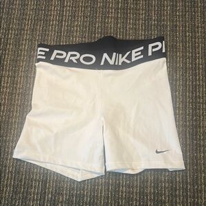 Nike Pro 365 White Athletic Shorts 5 inch